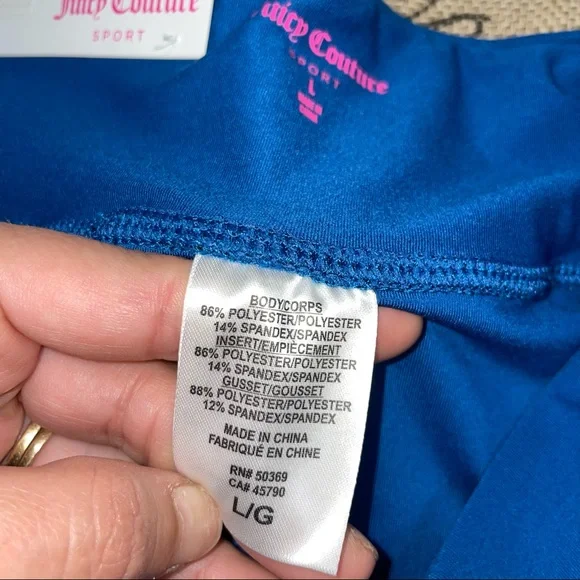 Juicy Couture NWT! Sport Moody Blue Mesh Inserts Essential Legging Size L - Picture 12 of 13